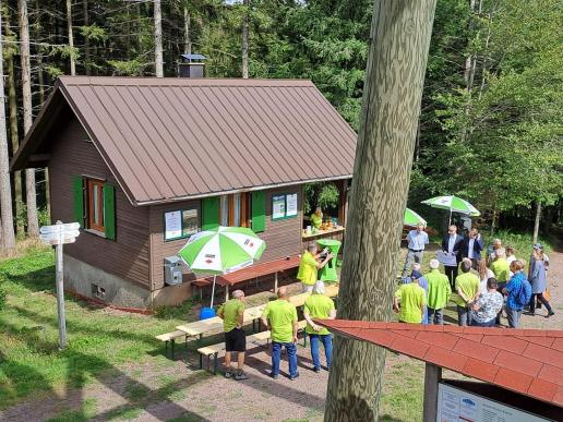 Blick vom Hünersedelturm auf die Ankelehütte