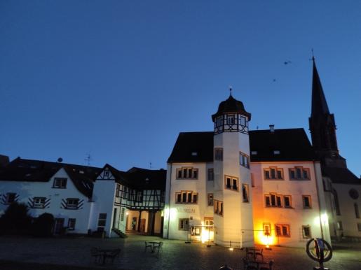 Schloss und Synagoge Museum am Abend