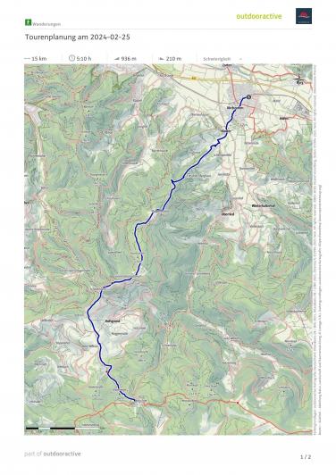 Wimpelwanderng von Kirchzarten zum Notschrei Kartenausschnitt